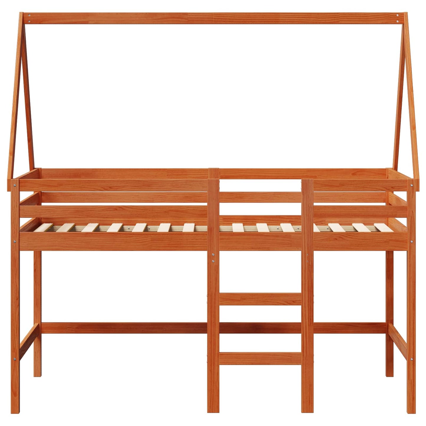 vidaXL Loft Bed Frame Wax Brown 90 x 190 cm Solid Pine Wood