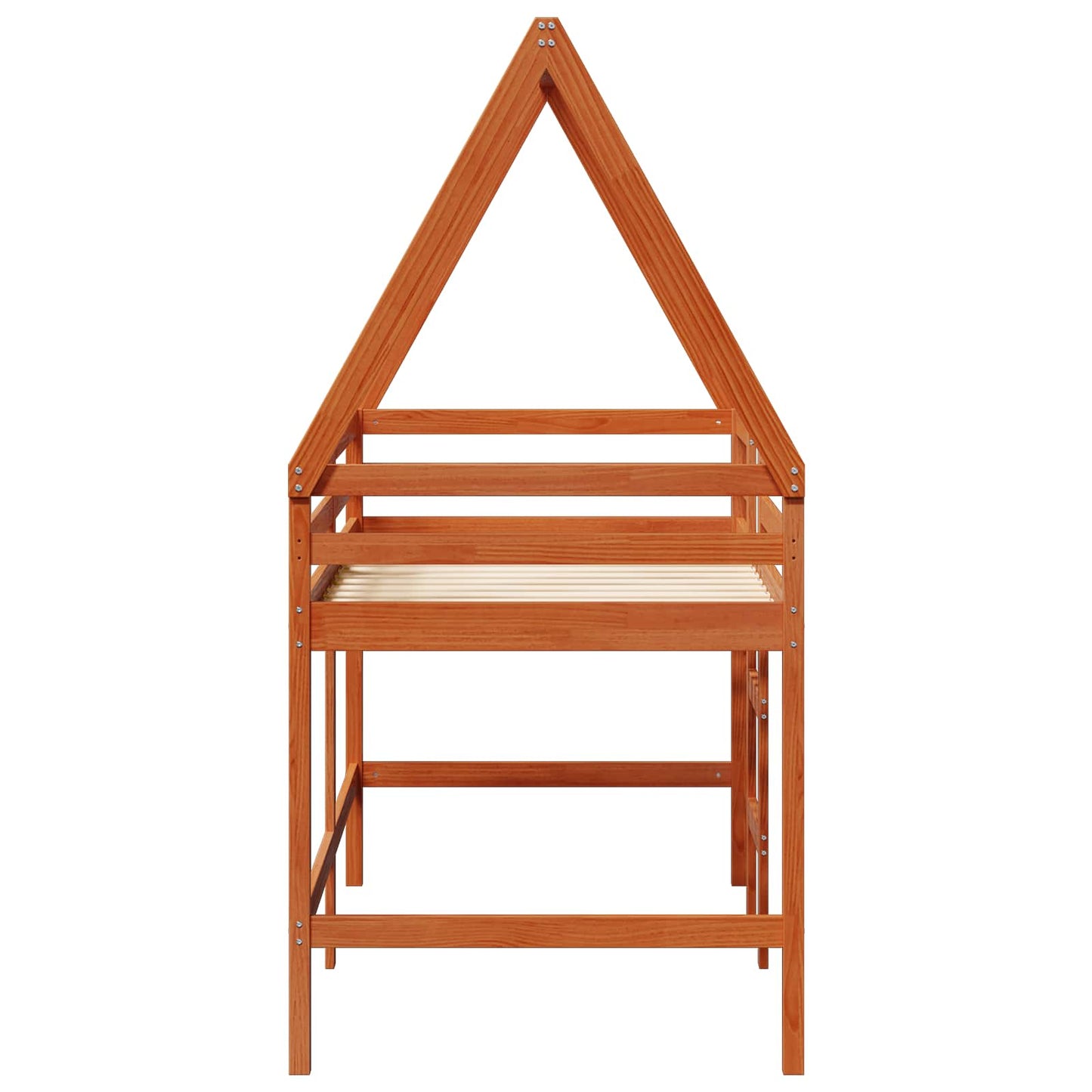 vidaXL Loft Bed Frame Wax Brown 90 x 190 cm Solid Pine Wood