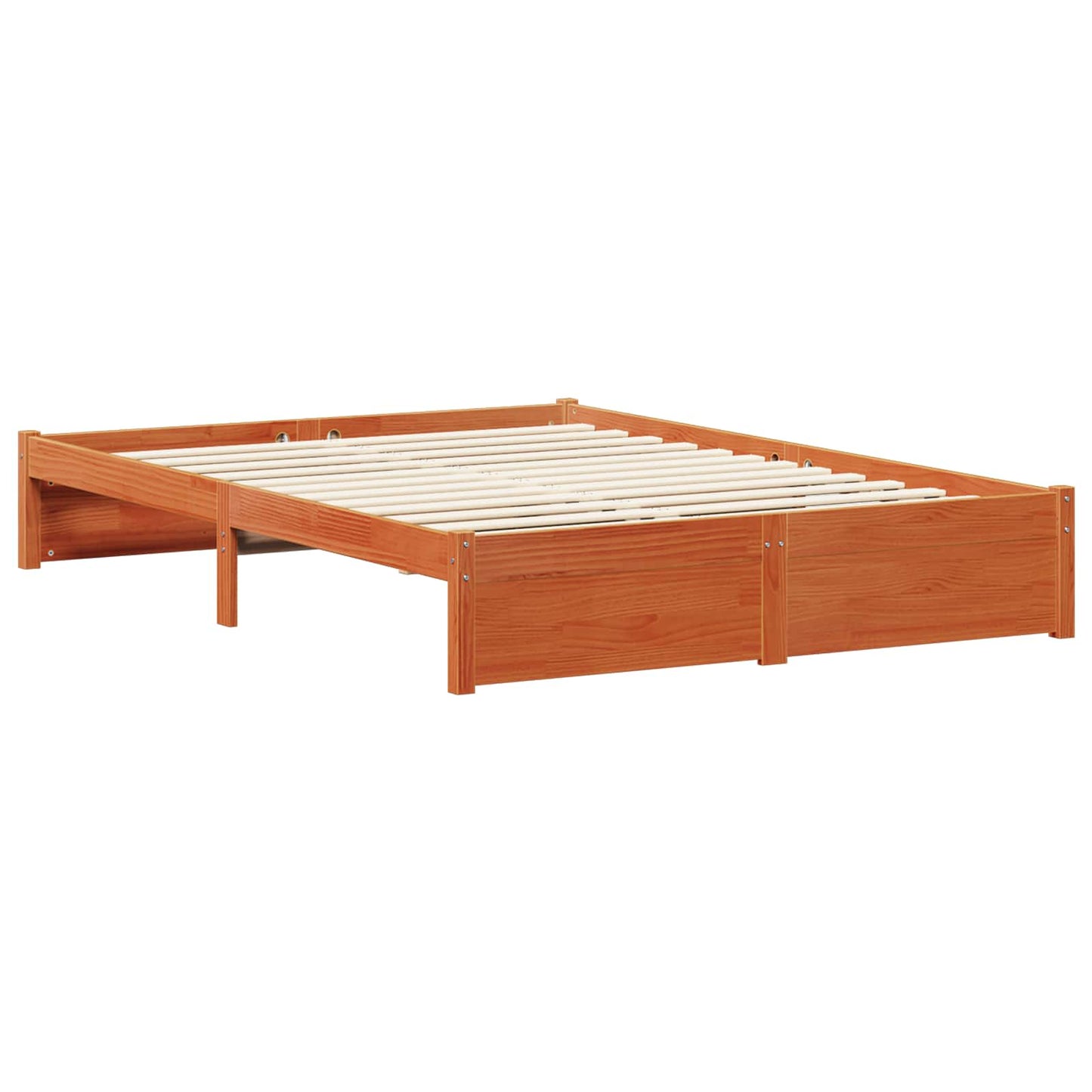 vidaXL Bed Frame with Headboard Wax Brown 120 x 200 cm Solid Pine Wood