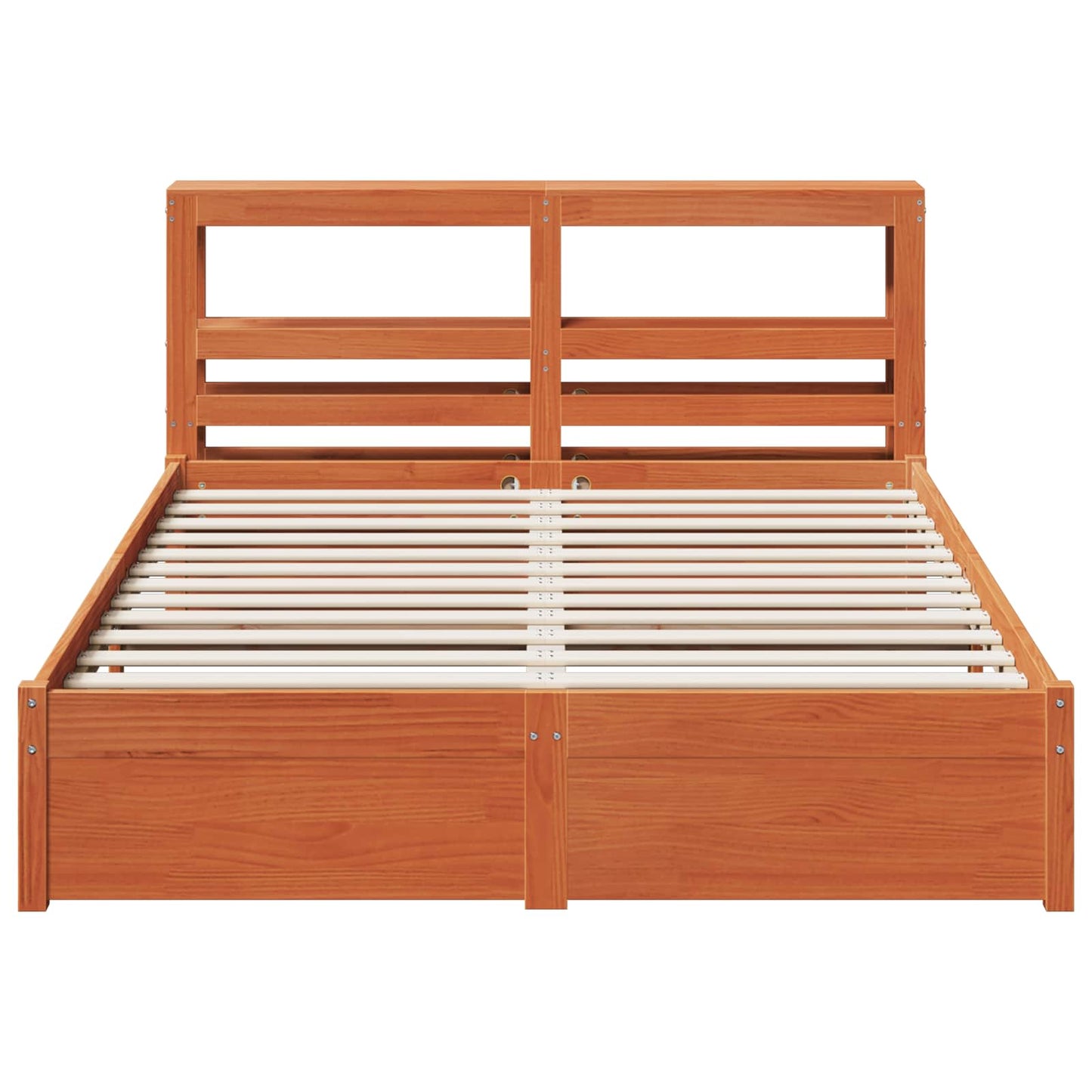 vidaXL Bed Frame with Headboard Wax Brown 120 x 200 cm Solid Pine Wood