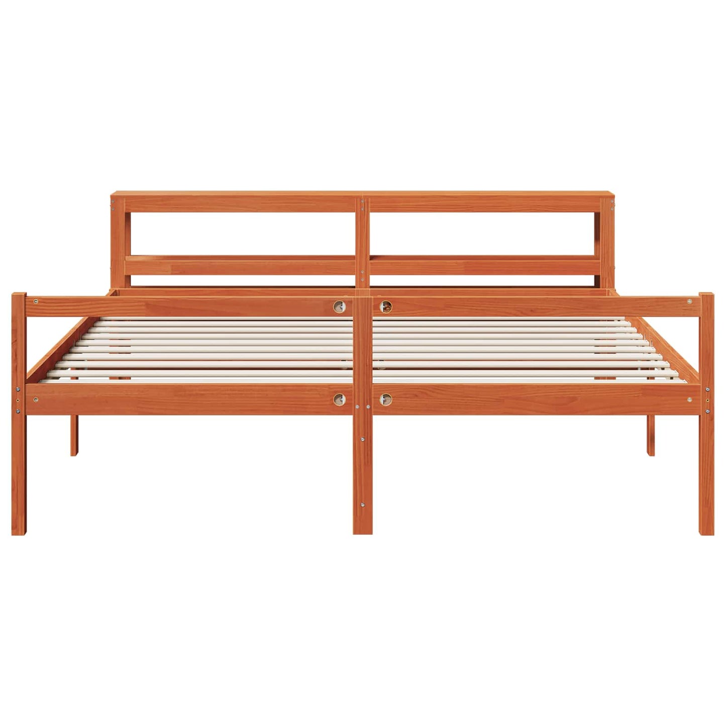 vidaXL Bed Frame with Headboard 2 pcs Wax Brown Solid Pine Wood