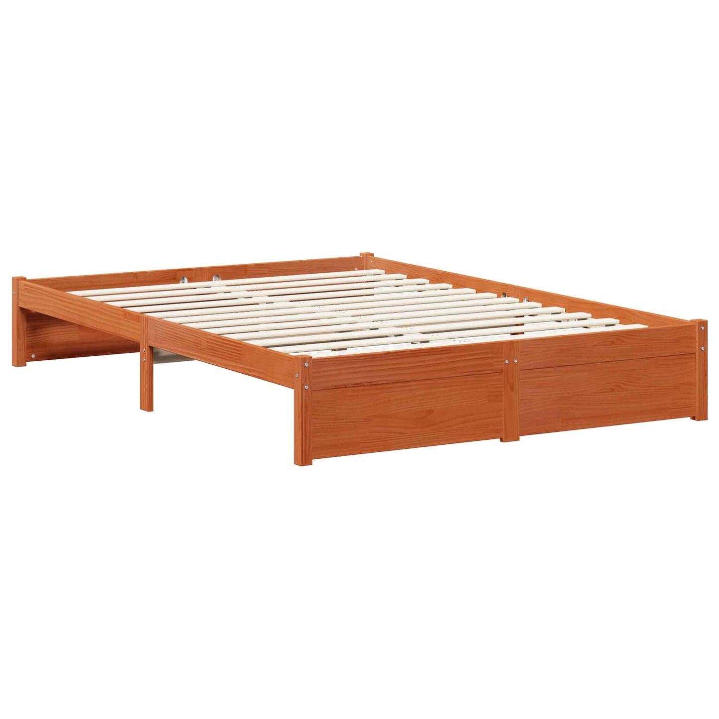 vidaXL Bed Frame with Drawer Wax Brown 150 x 200 cm Solid Pine Wood