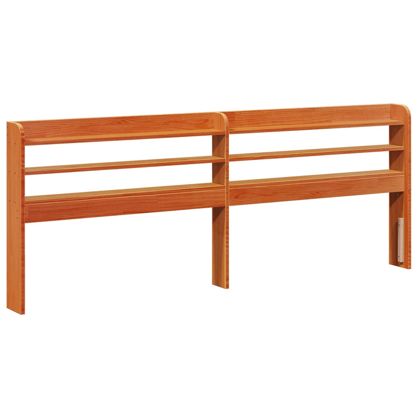 vidaXL Bed Frame with Headboard 2 pcs Wax Brown Solid Pine Wood