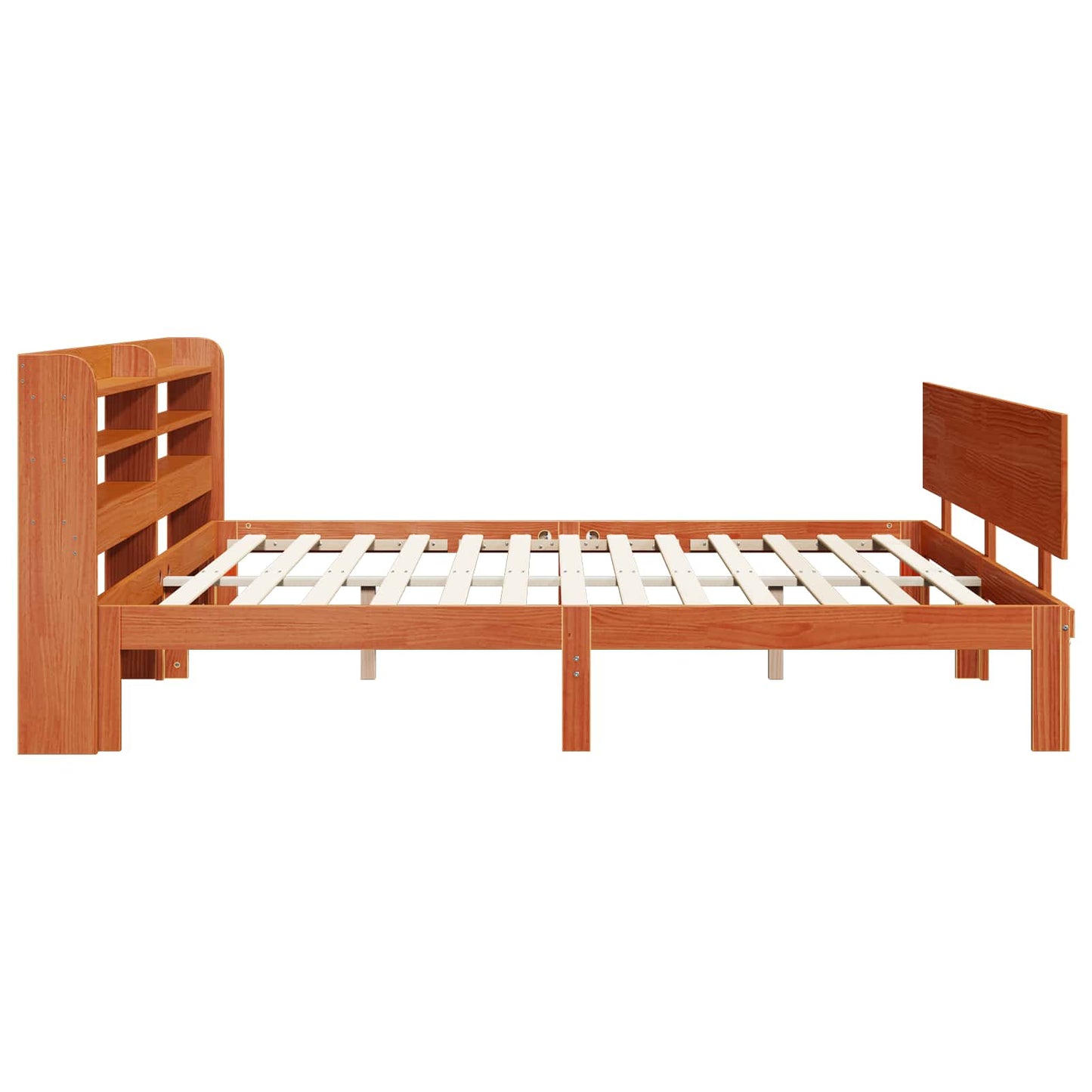 vidaXL Bed Frame with Headboard 2 pcs Wax Brown Solid Pine Wood