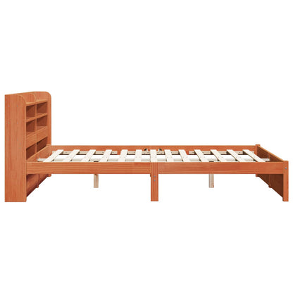 vidaXL Bed Frame with Headboard 2 pcs Wax Brown Solid Pine Wood