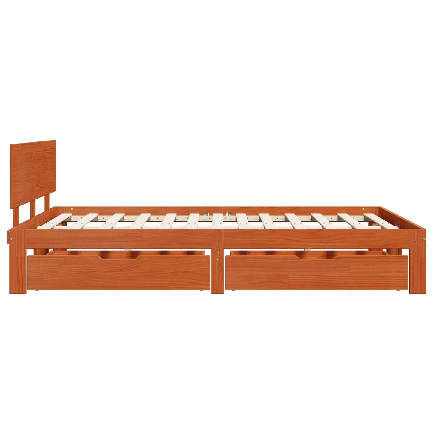 vidaXL Bed Frame with Headboard 3 pcs Wax Brown Solid Pine Wood