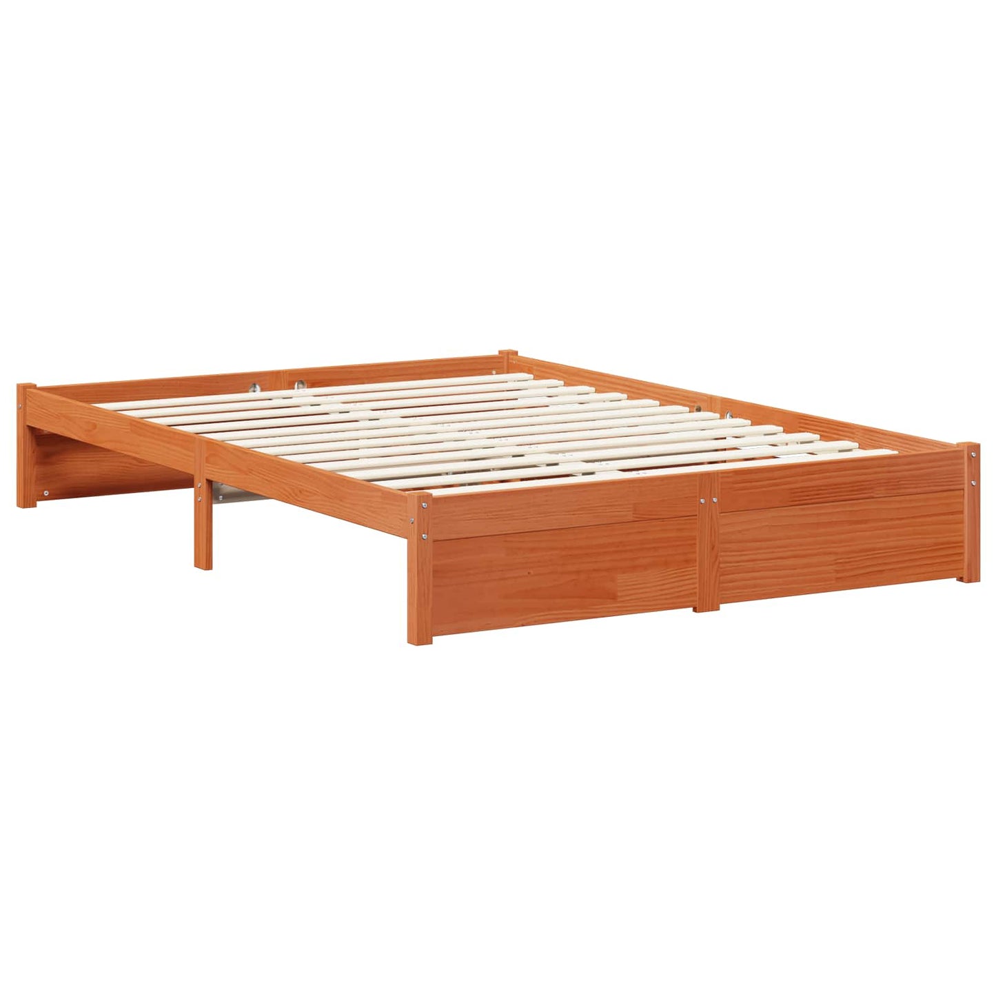 vidaXL Bed Frame with Drawer 3 pcs Wax Brown Solid Pine Wood