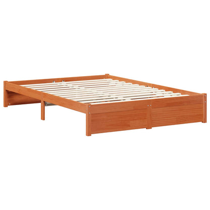 vidaXL Bed Frame with Drawer 3 pcs Wax Brown Solid Pine Wood