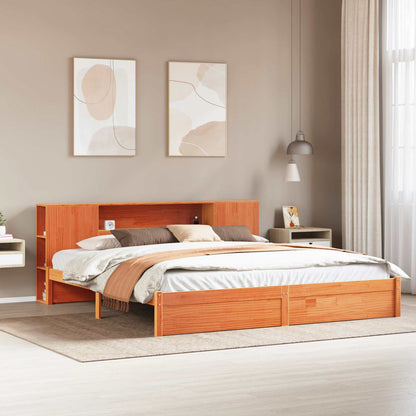 vidaXL Bed Frame with Storage Headboard with Headboard 2 pcs Wax Brown