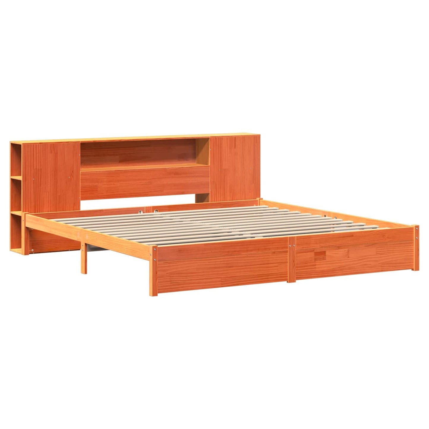 vidaXL Bed Frame with Storage Headboard with Headboard 2 pcs Wax Brown