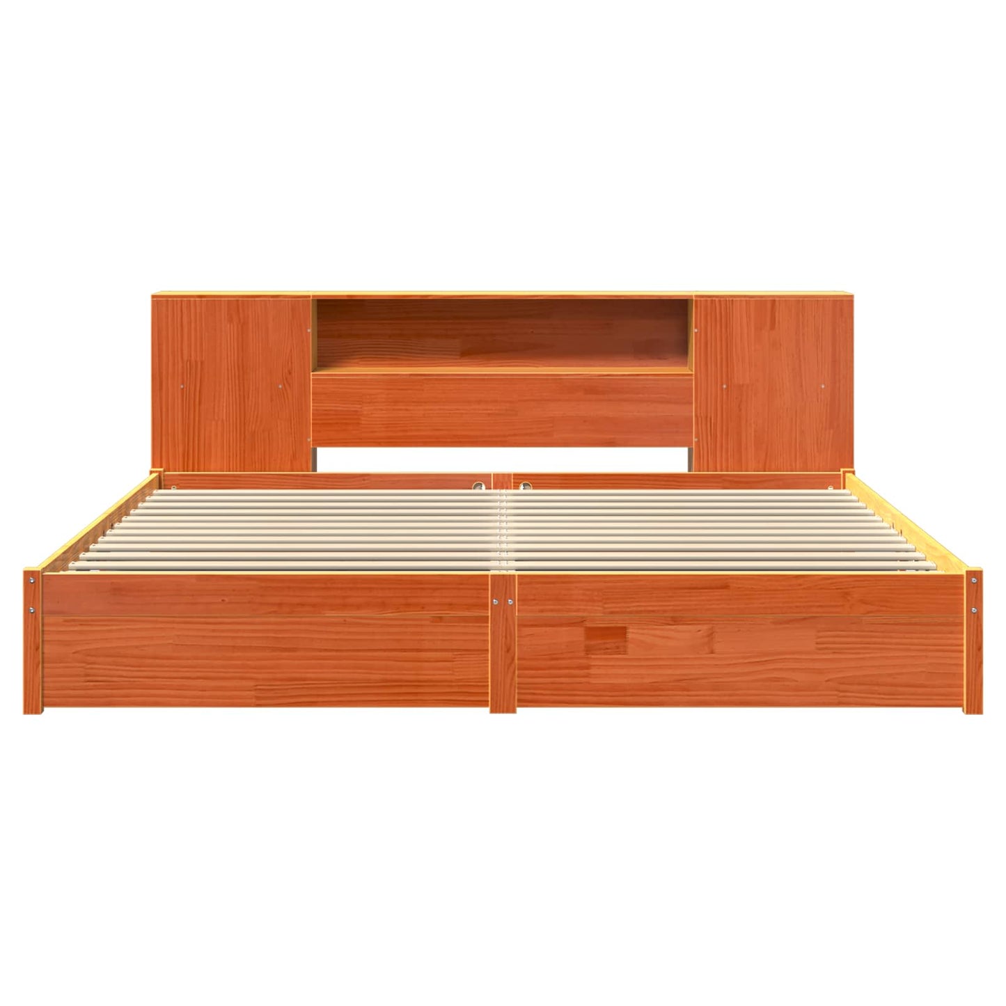 vidaXL Bed Frame with Storage Headboard with Headboard 2 pcs Wax Brown