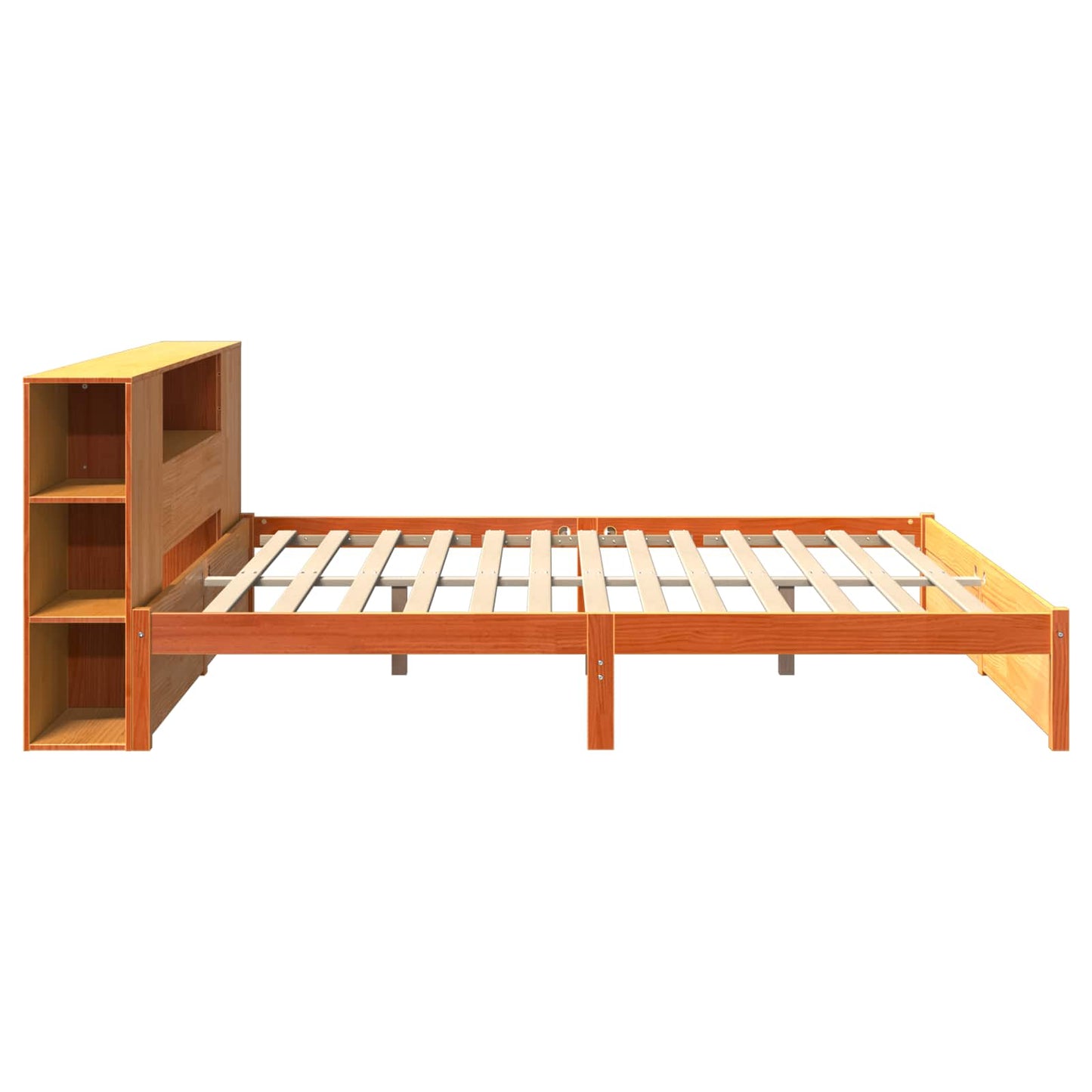 vidaXL Bed Frame with Storage Headboard with Headboard 2 pcs Wax Brown