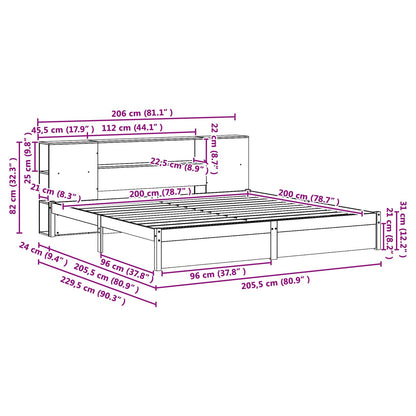 vidaXL Bed Frame with Storage Headboard with Headboard 2 pcs Wax Brown