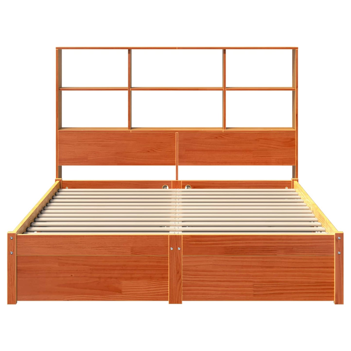 vidaXL Bed Frame with Storage Headboard Wax Brown 120 x 200 cm