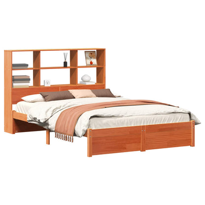 vidaXL Bed Frame with Storage Headboard Wax Brown 140 x 200 cm