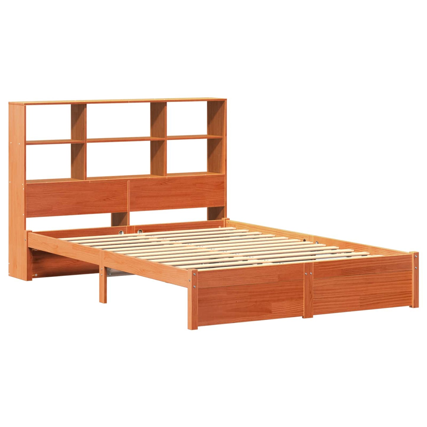 vidaXL Bed Frame with Storage Headboard Wax Brown 140 x 200 cm