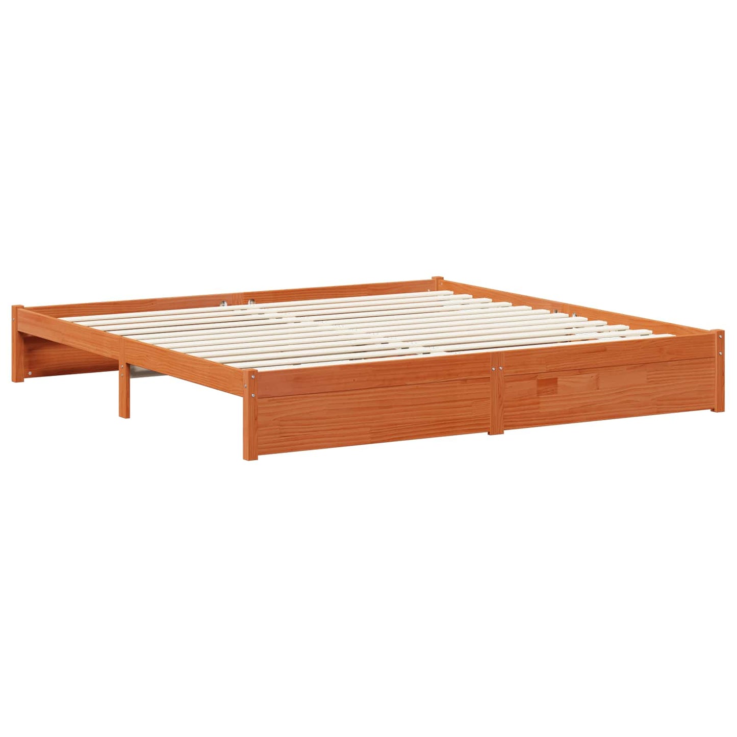 vidaXL Bed Frame with Drawer Wax Brown 180 x 200 cm Solid Pine Wood