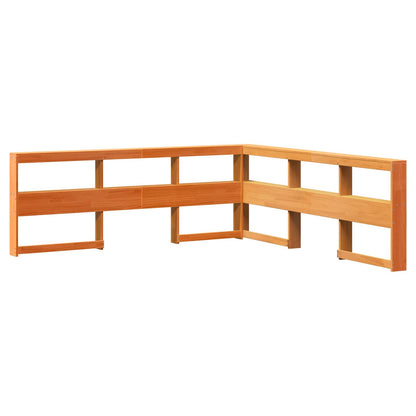 vidaXL Bookcase Bed 2 pcs Wax Brown 200 x 200 cm Solid Pine Wood