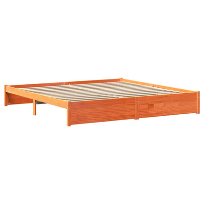 vidaXL Bookcase Bed 2 pcs Wax Brown 200 x 200 cm Solid Pine Wood