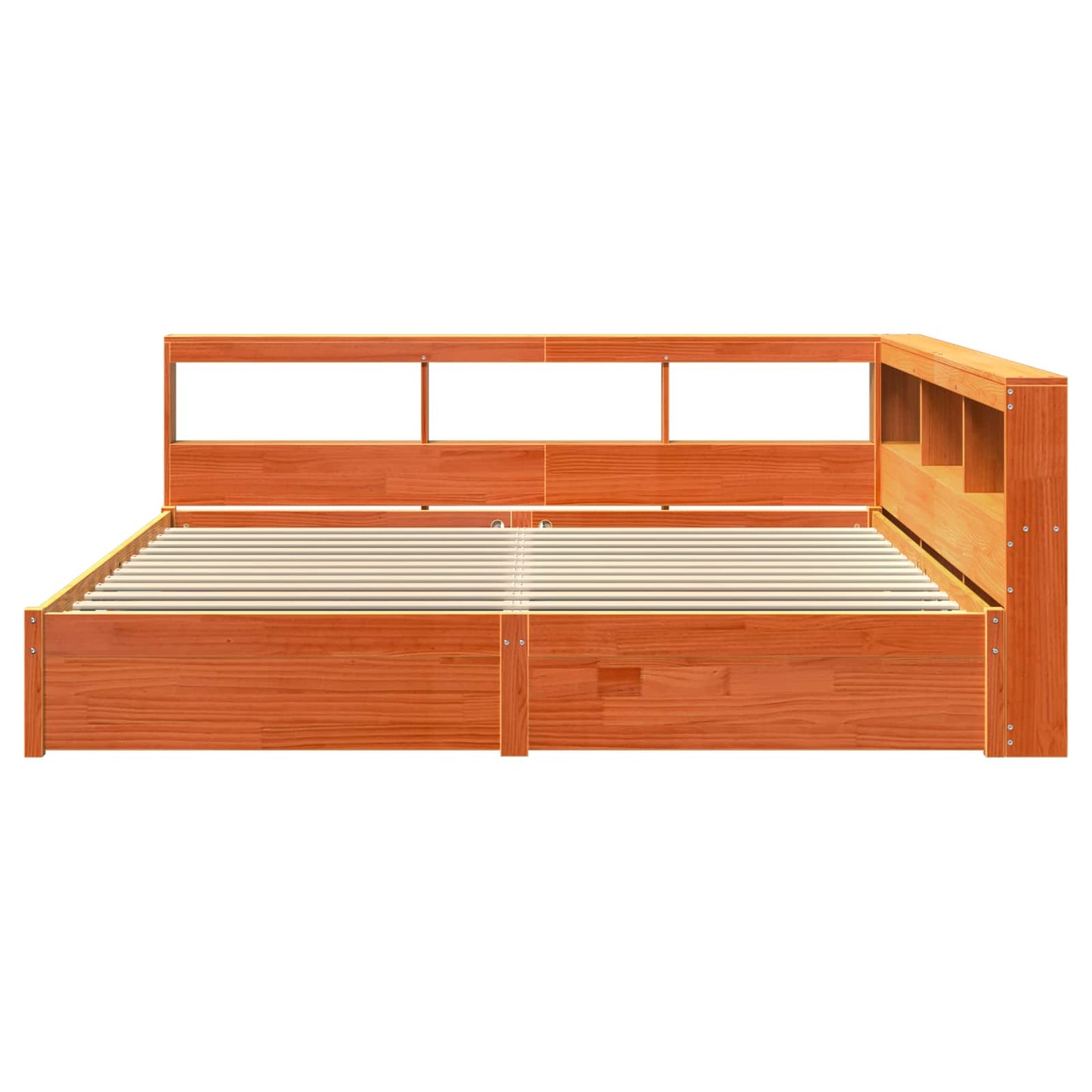 vidaXL Bookcase Bed 2 pcs Wax Brown 200 x 200 cm Solid Pine Wood