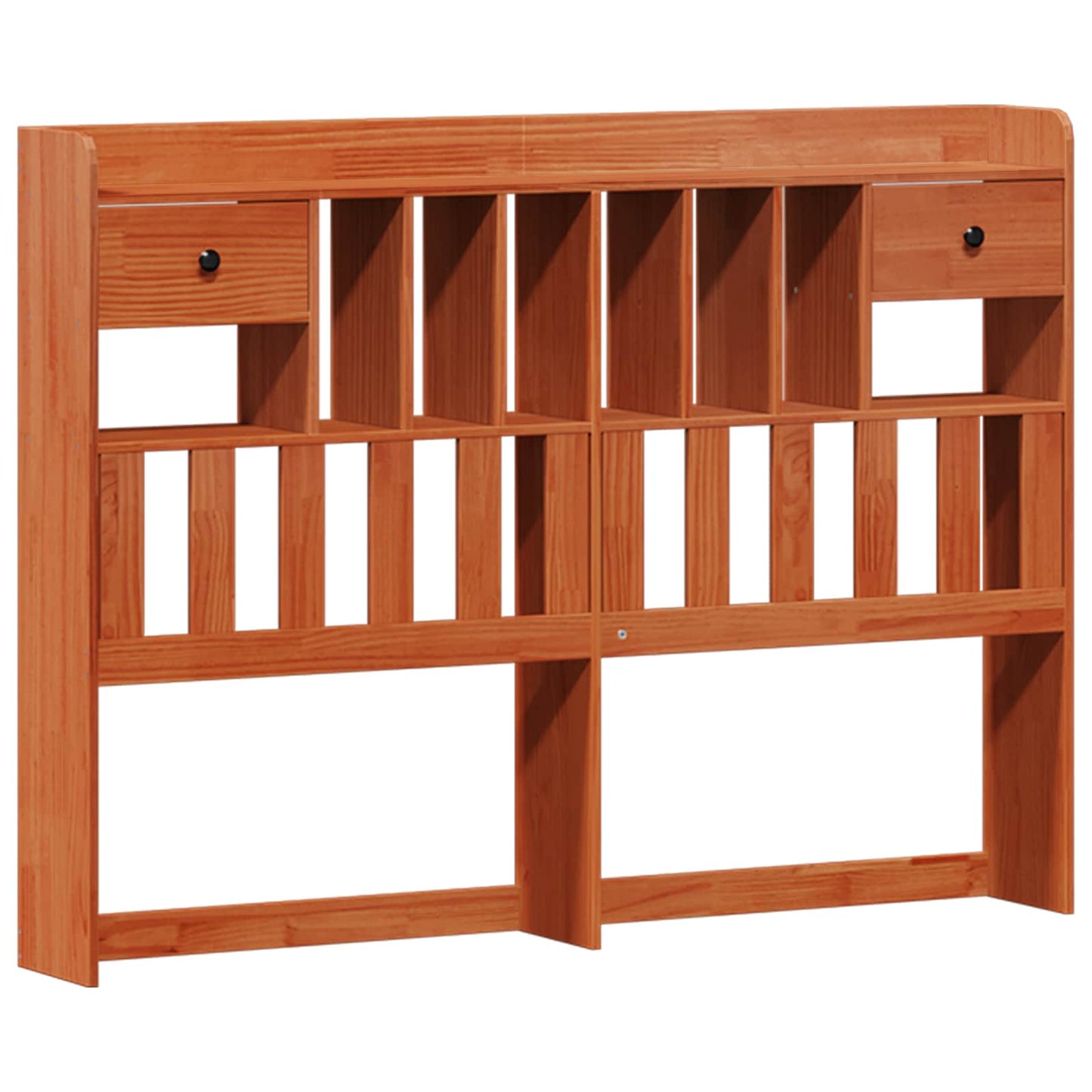 vidaXL Bookcase Bed Frame Wax Brown 200 x 160 cm Solid Pine Wood