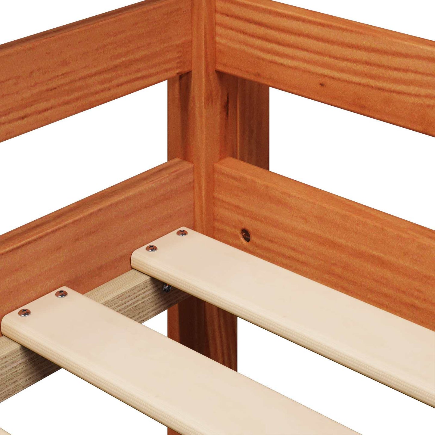 vidaXL Loft Bed Frame Wax Brown 90 x 190 cm Solid Pine Wood