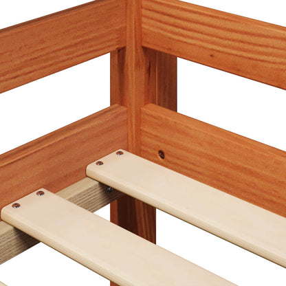 vidaXL Loft Bed Frame Wax Brown 90 x 190 cm Solid Pine Wood