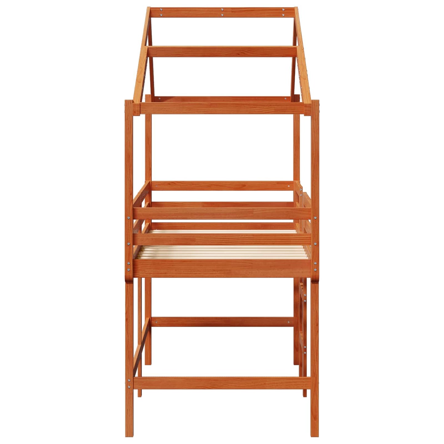 vidaXL Loft Bed Frame Wax Brown 90 x 190 cm Solid Pine Wood