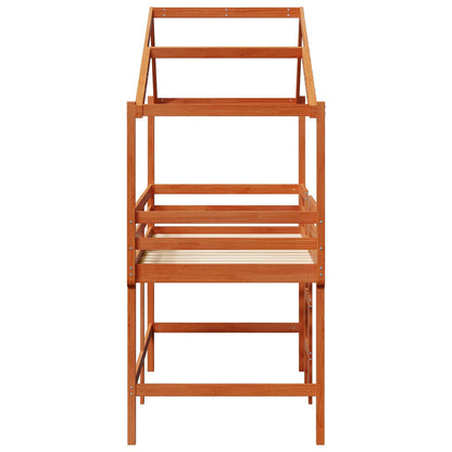 vidaXL Loft Bed Frame Wax Brown 90 x 190 cm Solid Pine Wood