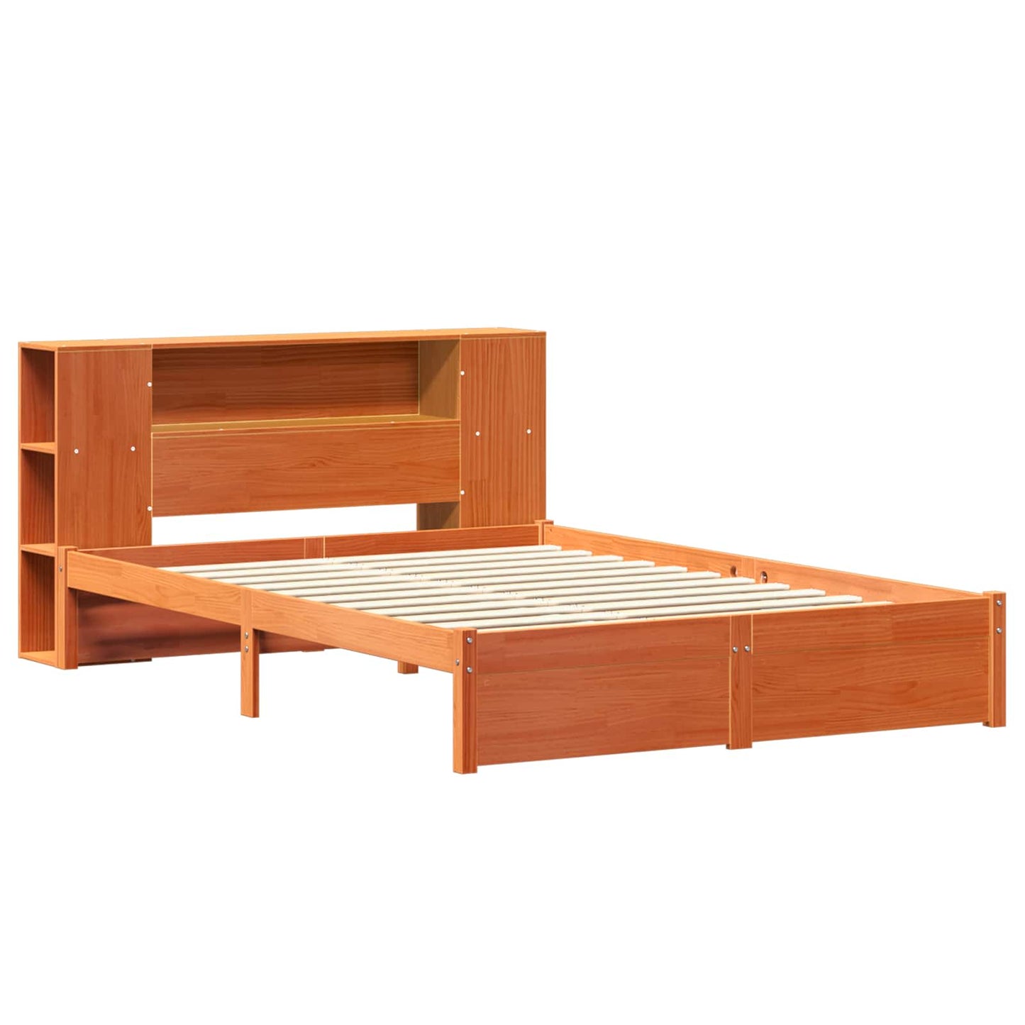 vidaXL Bed Frame with Storage Headboard with Headboard 2 pcs Wax Brown