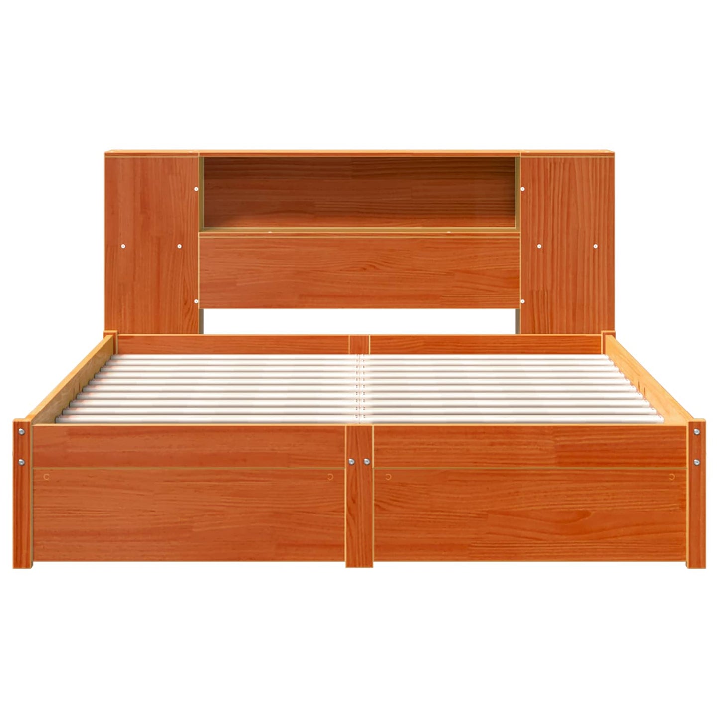 vidaXL Bed Frame with Storage Headboard with Headboard 2 pcs Wax Brown