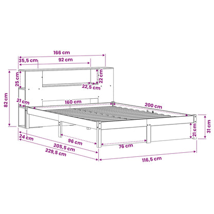vidaXL Bed Frame with Storage Headboard with Headboard 2 pcs Wax Brown