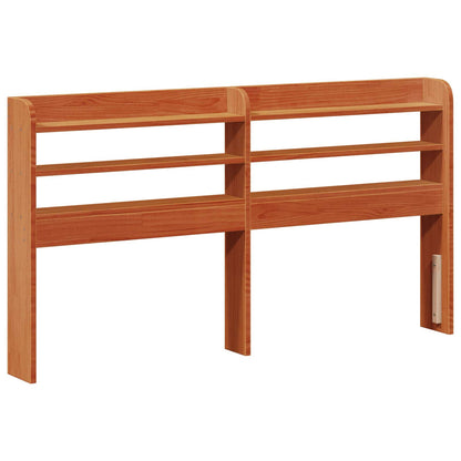 vidaXL Bed Frame with Headboard 2 pcs Wax Brown Solid Pine Wood