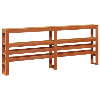 vidaXL Bed Frame with Headboard Wax Brown 180 x 200 cm Solid Pine Wood