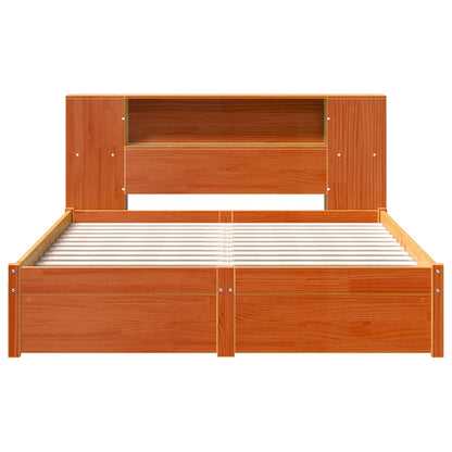 vidaXL Bed Frame with Storage Headboard with Headboard 2 pcs Wax Brown