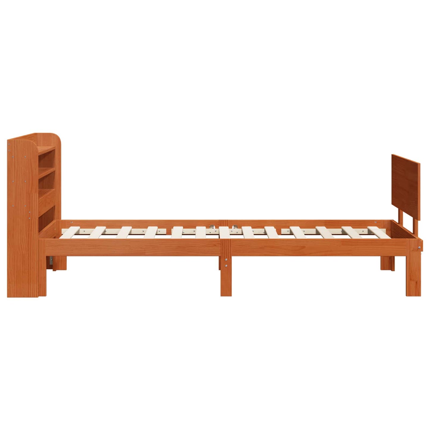 vidaXL Bed Frame with Headboard 2 pcs Wax Brown Solid Pine Wood