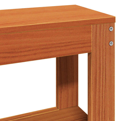 vidaXL Bed Frame with Headboard Wax Brown 160 x 200 cm Solid Pine Wood