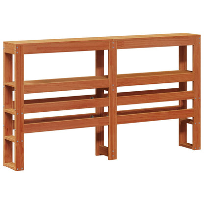 vidaXL Bed Frame with Headboard Wax Brown 160 x 200 cm Solid Pine Wood