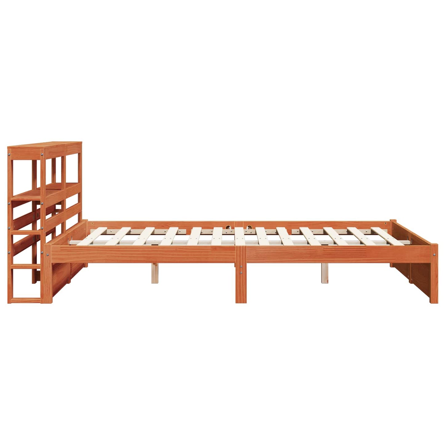 vidaXL Bed Frame with Headboard Wax Brown 160 x 200 cm Solid Pine Wood