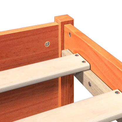 vidaXL Bookcase Bed Frame Wax Brown 180 x 200 cm Solid Pine Wood