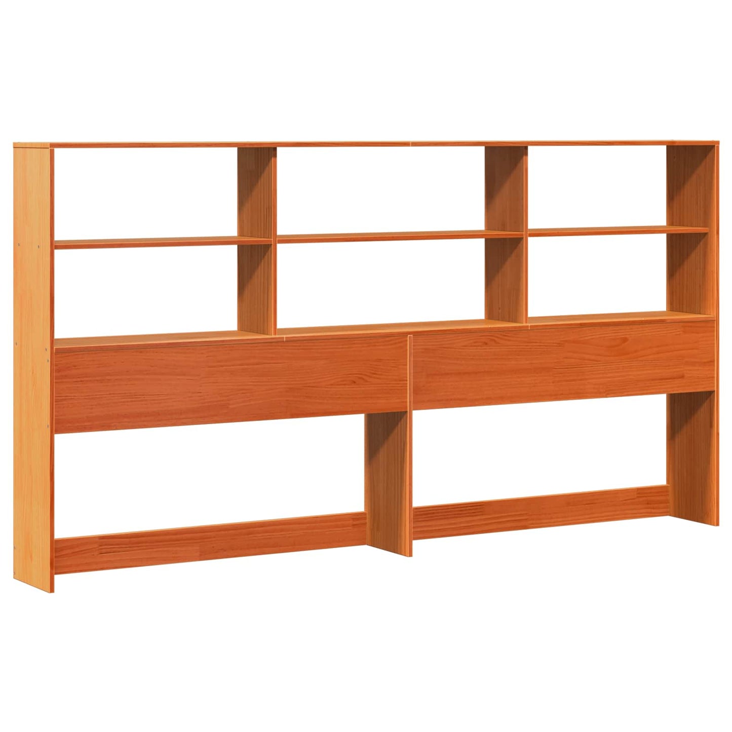 vidaXL Bookcase Bed Frame Wax Brown 180 x 200 cm Solid Pine Wood