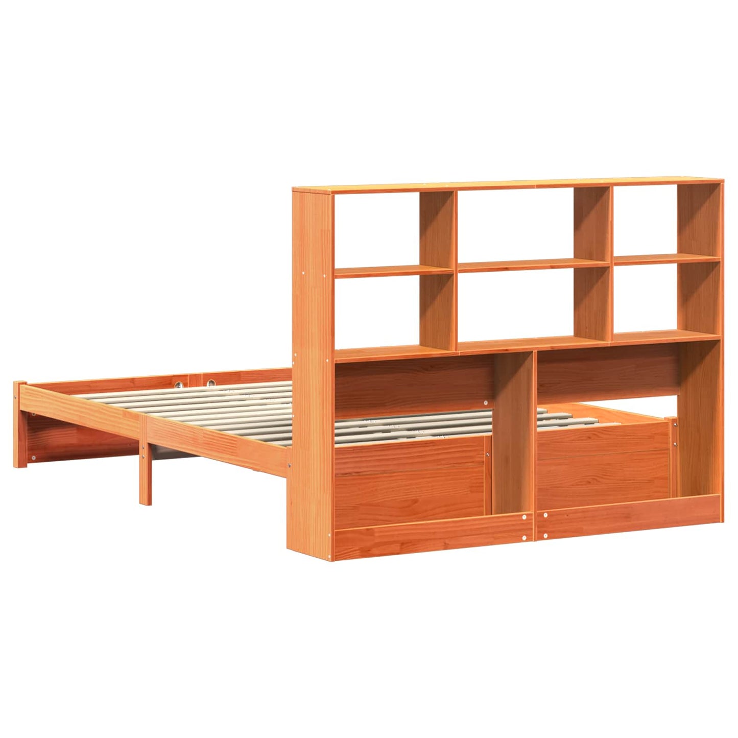 vidaXL Bed Frame with Storage Headboard Wax Brown 160 x 200 cm