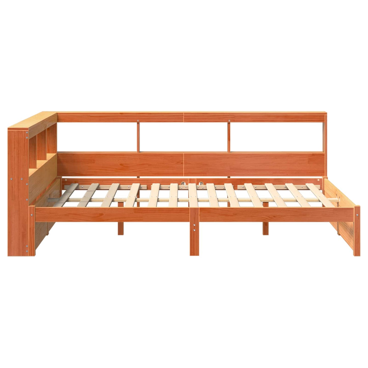 vidaXL Bookcase Bed 2 pcs Wax Brown 200 x 160 cm Solid Pine Wood