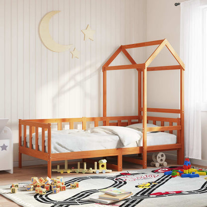 vidaXL Day Bed Set 2 pcs Wax Brown Solid Pine Wood