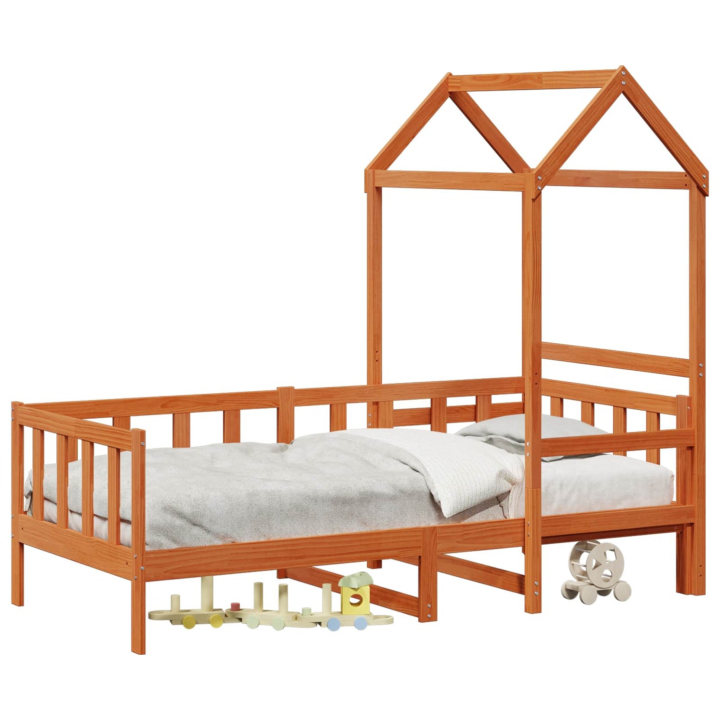 vidaXL Day Bed Set 2 pcs Wax Brown Solid Pine Wood