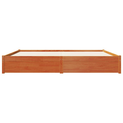 vidaXL Bed Frame with Drawer Wax Brown 200 x 200 cm Solid Pine Wood
