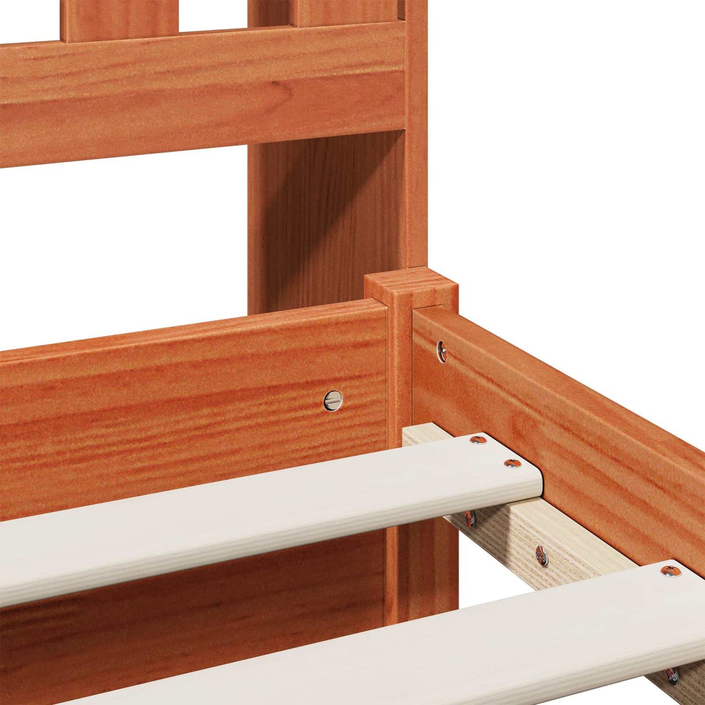 vidaXL Bookcase Bed Frame Wax Brown 200 x 150 cm Solid Pine Wood