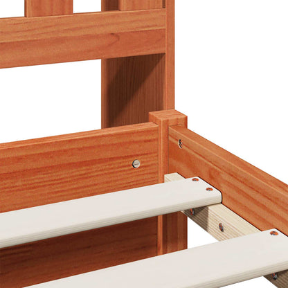 vidaXL Bookcase Bed Frame Wax Brown 200 x 150 cm Solid Pine Wood