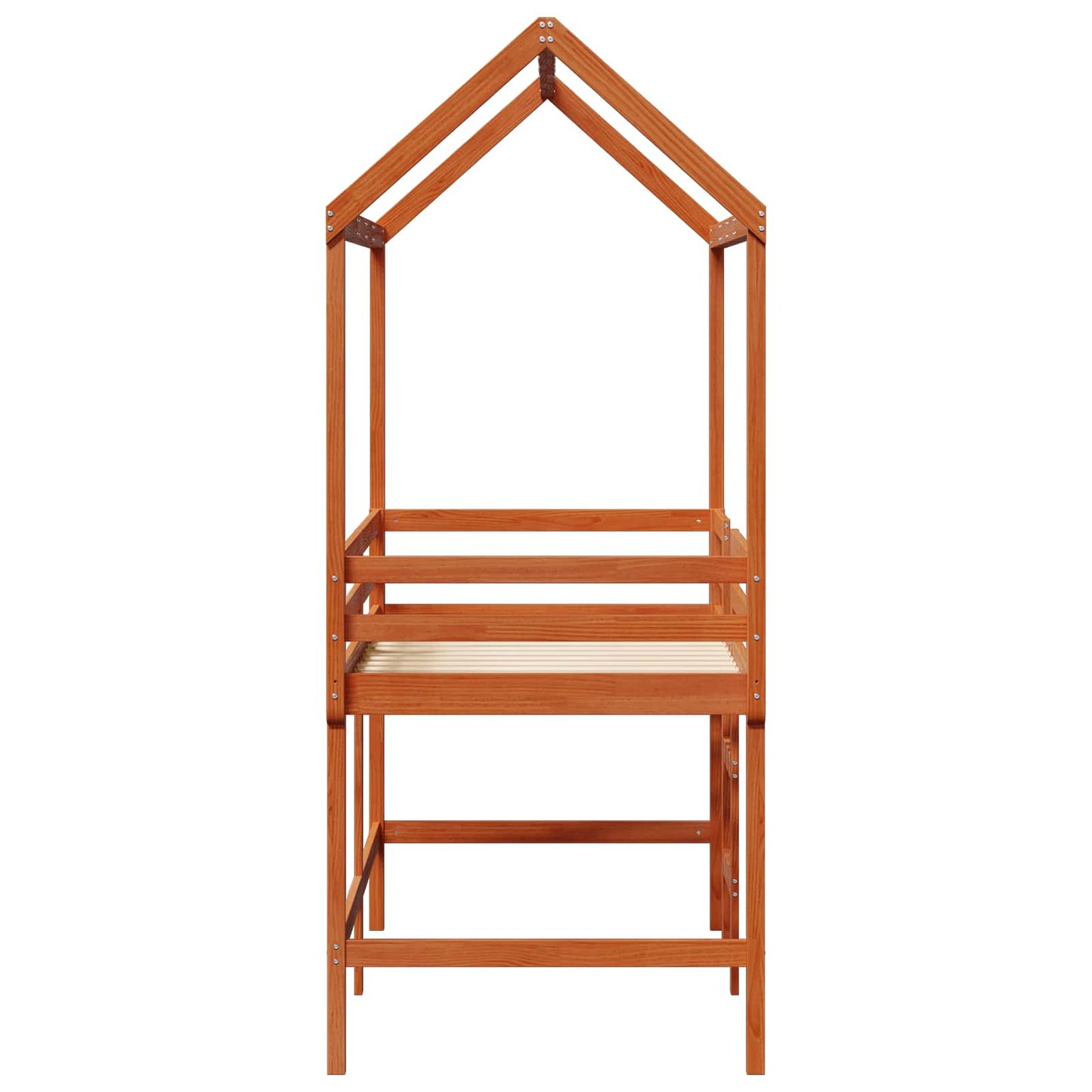vidaXL Loft Bed Frame Wax Brown 90 x 190 cm Solid Pine Wood