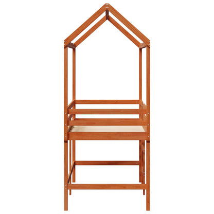 vidaXL Loft Bed Frame Wax Brown 90 x 190 cm Solid Pine Wood